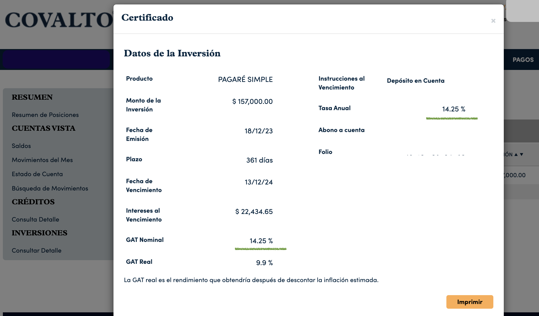 Invertir en Banco Covalto: promo de 14.25% los primeros 5 días