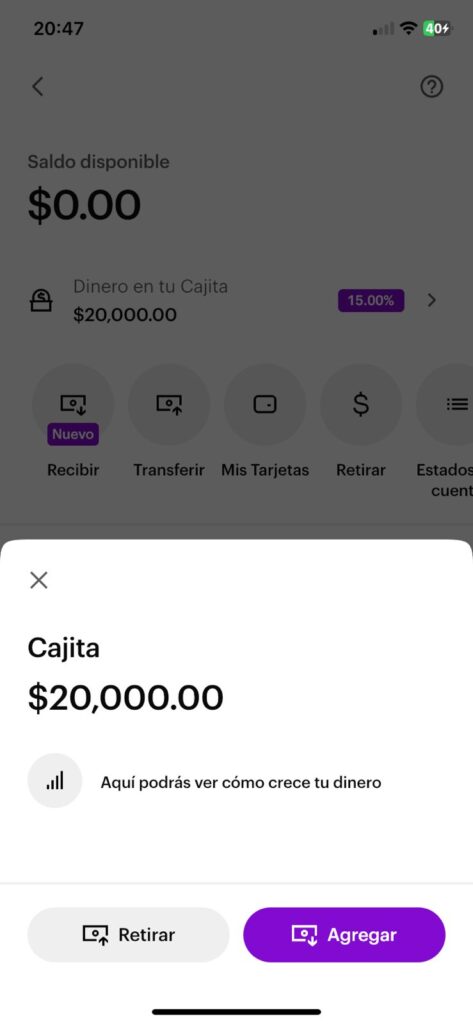 Cajita Nu rendimiento